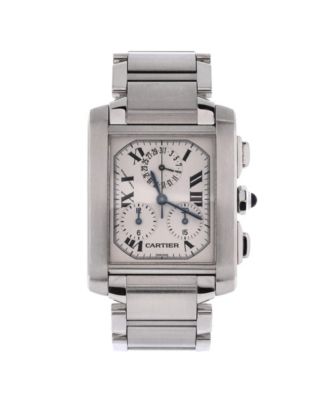 Tank Francaise Chronoflex Chronograph Quartz Watch in Stainless Steel 28mm