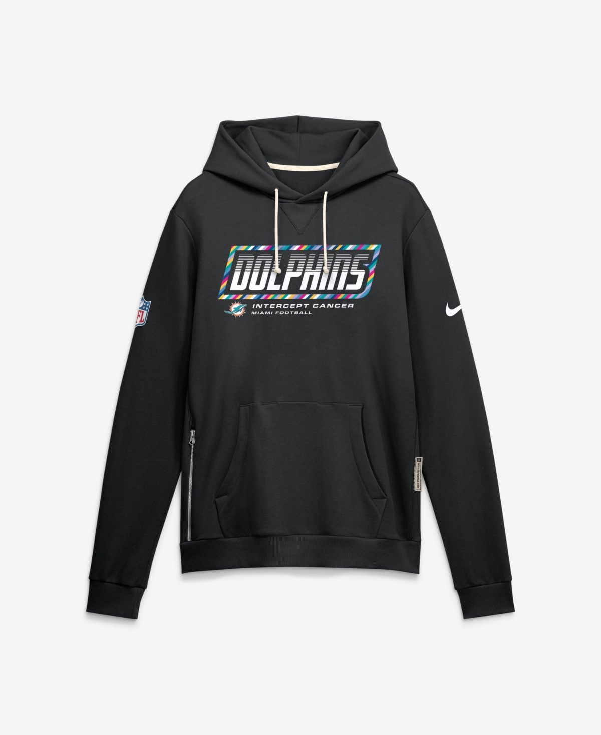 Nike Men's Black Miami Dolphins 2026 Nfl Cruical Catch Sideline Dri-Fit Pullover Hoodie