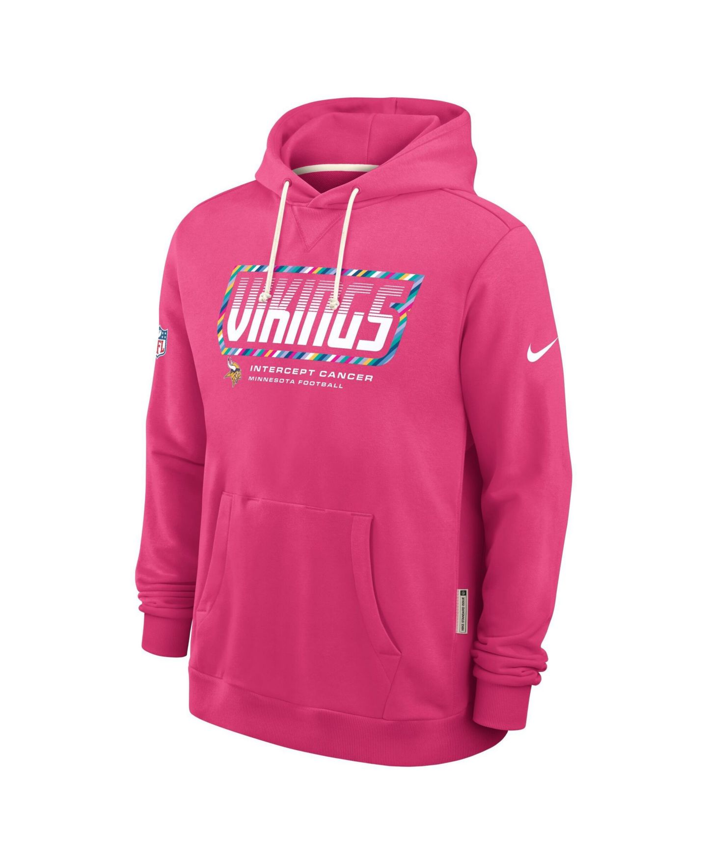 Мужское худи Nike Pink Minnesota Vikings 2026 NFL Cruical Catch Sideline Dri-Fit Pullover — фото 3