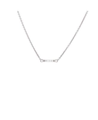 Pre-Owned Tiffany and Co Fleur de Lis Key Bar Pendant Necklace