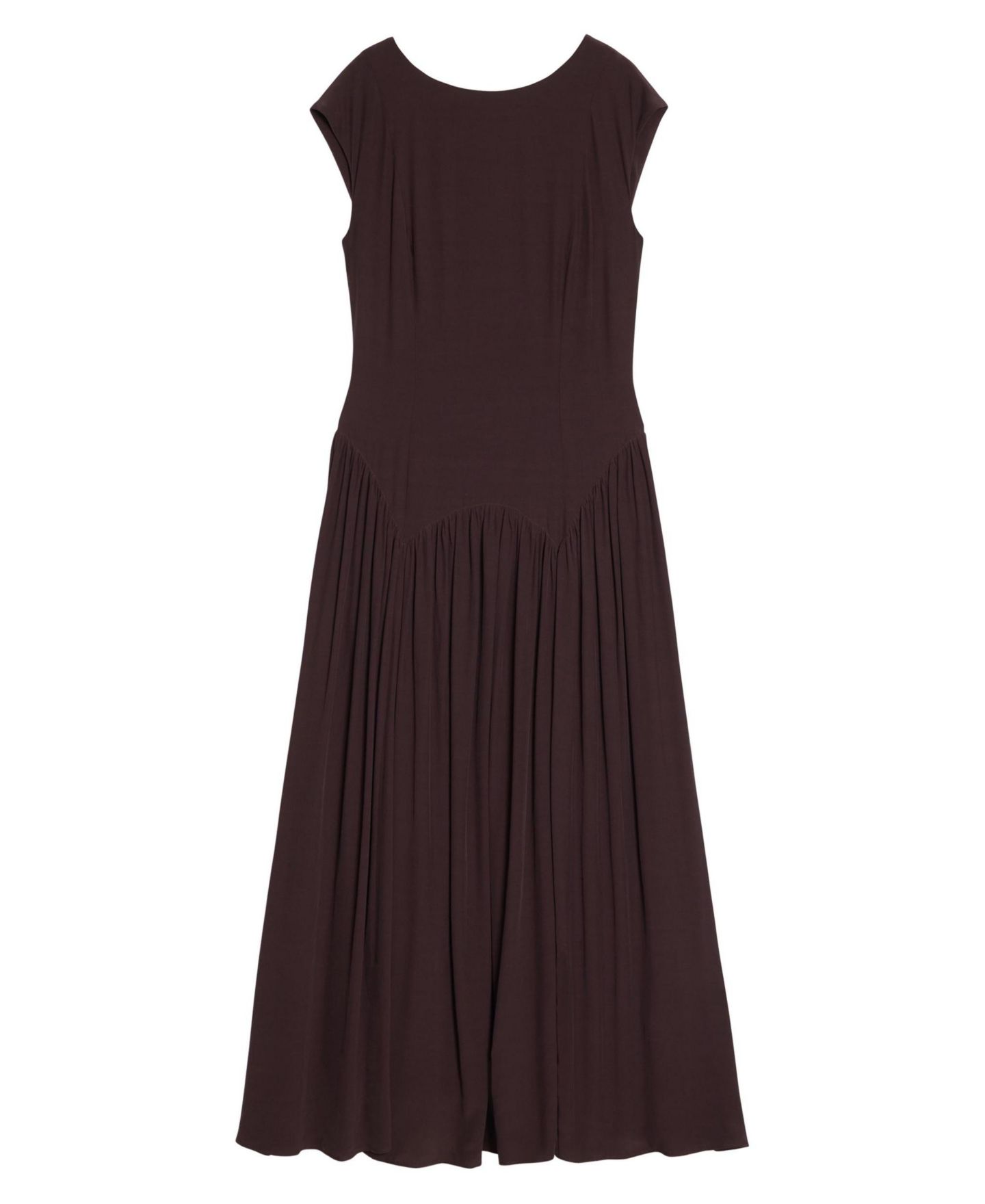 Женское платье Albaray Drop-Waist Fitted-Bodice Slash-Neck Maxi, цвет: Шоколадный — фото 4