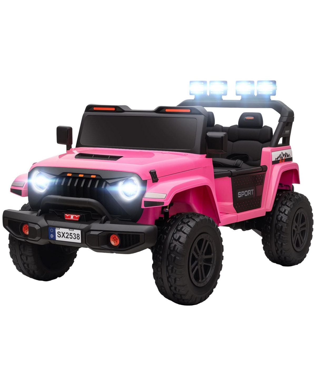Sevorley Kids Remote Control 24V Ride-On Vehicle, 2-Seat, Ages 3-8 - Pink