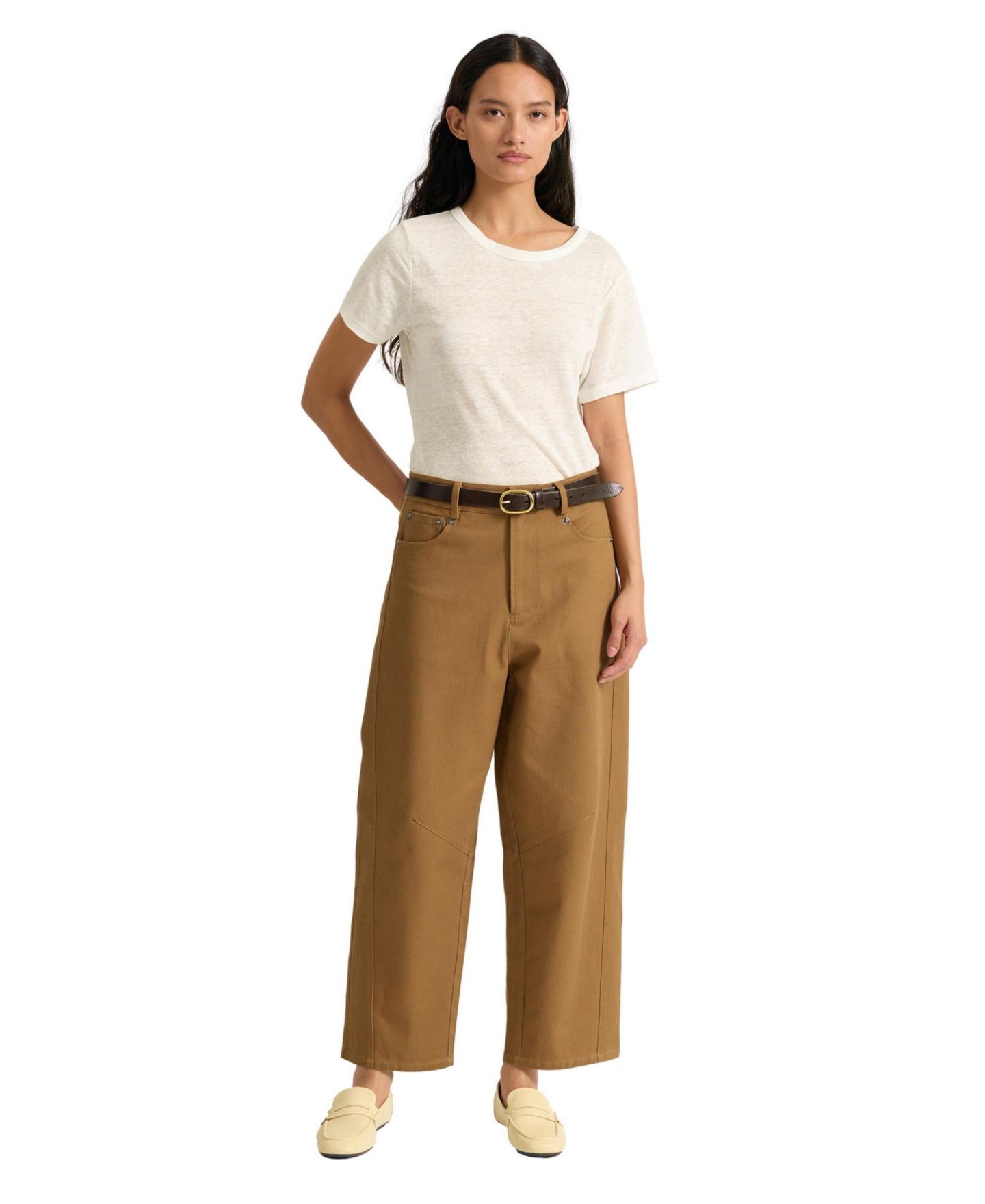 Женские брюки Albaray Cropped Barrel, цвет: Рыжевато-коричневый — фото 2