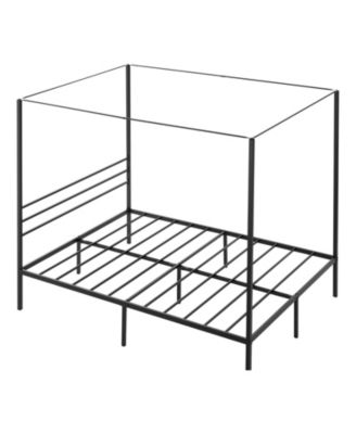 Queen Metal Canopy Bed Frame with Steel Slat Support