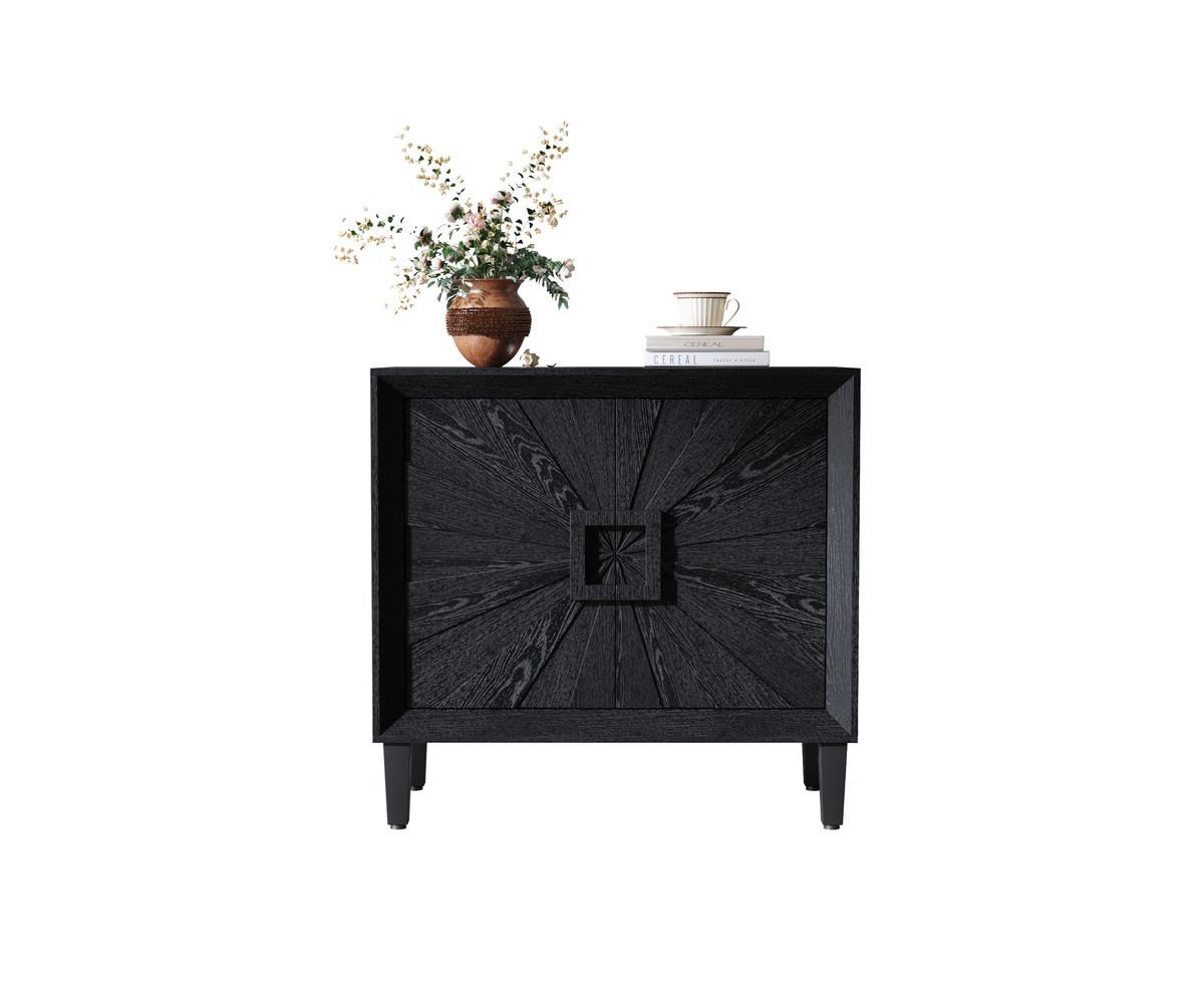 sumyeg 31.5" Small Space Storage Cabinet with 2-Door Accent Cabinet and Adjustable Shelves - Black