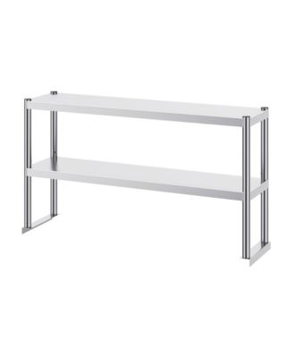2-Tier SUS201 Stainless Steel Adjustable Height Overshelf