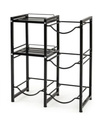 30.5 Inch 3-Tier Carbon Steel 4-Bottle Slot Water Dispenser Stand