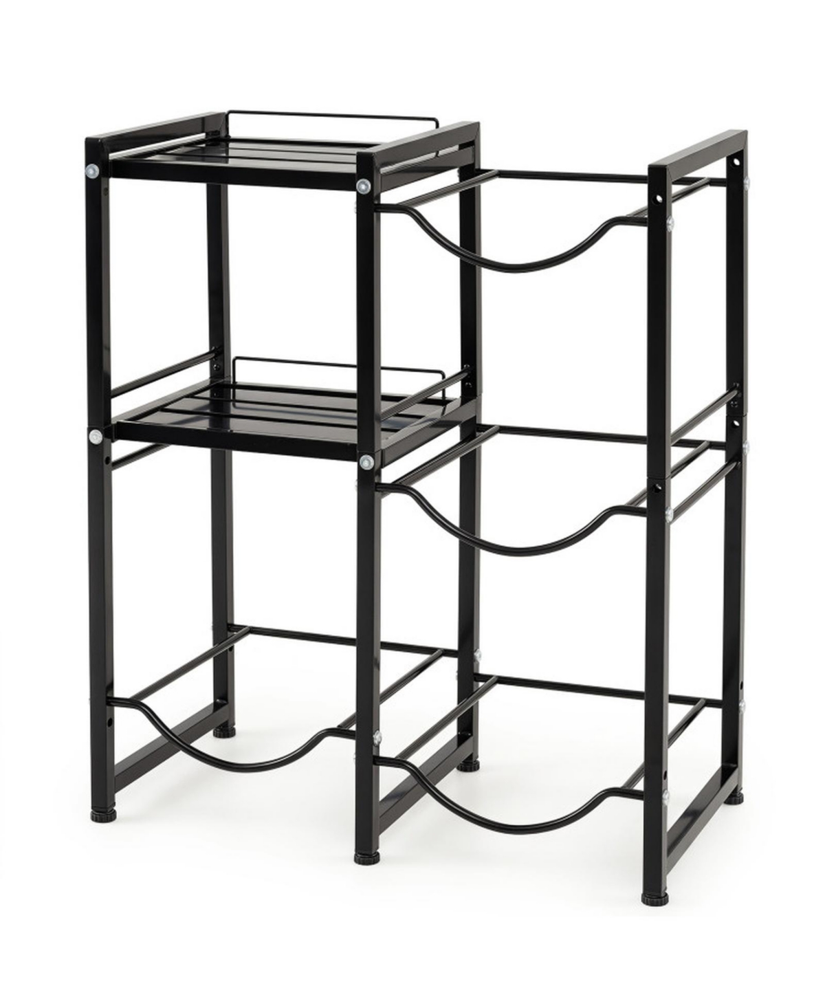 Gouun 30.5 Inch 3-Tier Carbon Steel 4-Bottle Slot Water Dispenser Stand