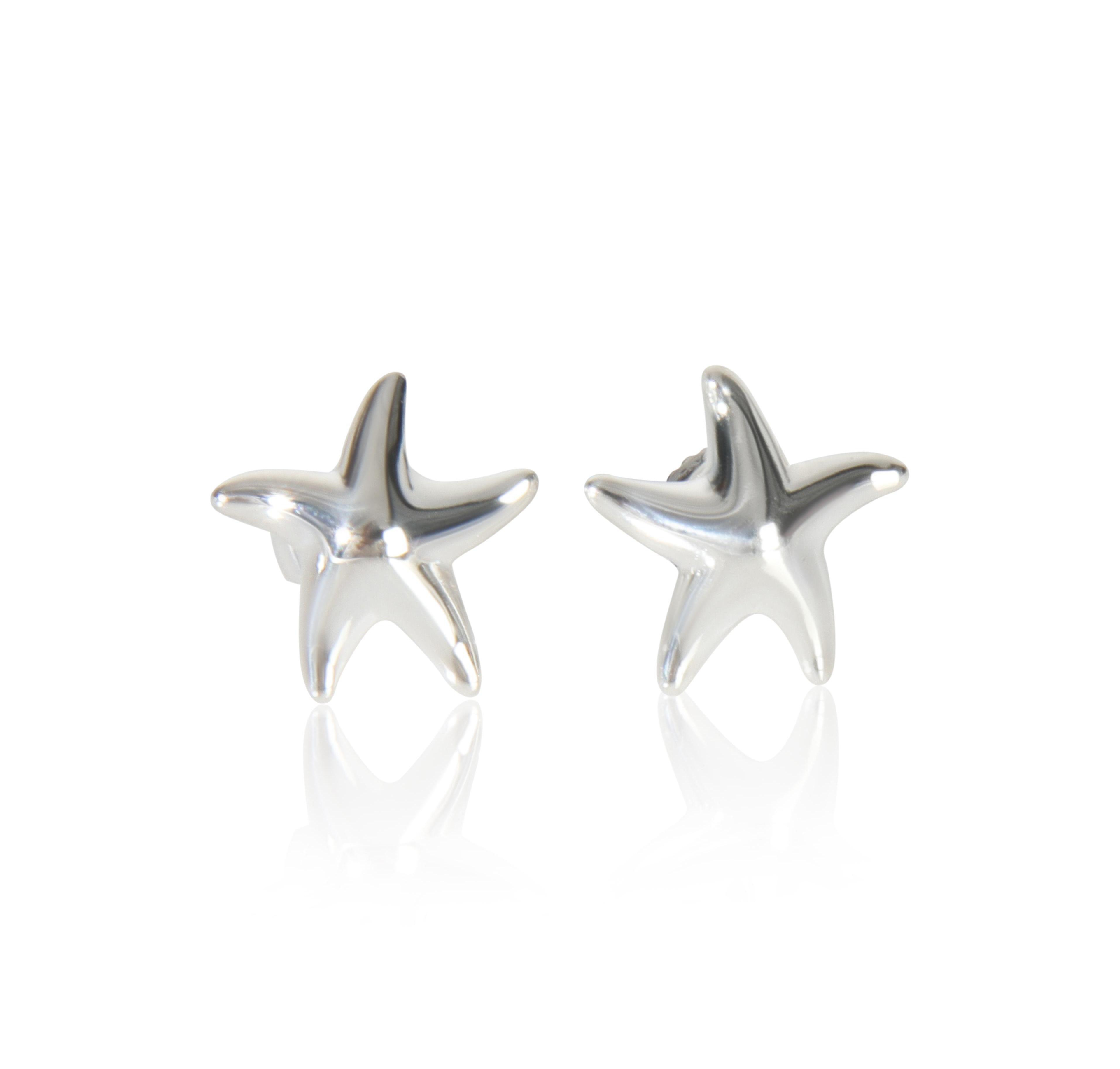 Pre-Owned Tiffany & Co Sterling Silver Elsa Peretti Starfish Earrings