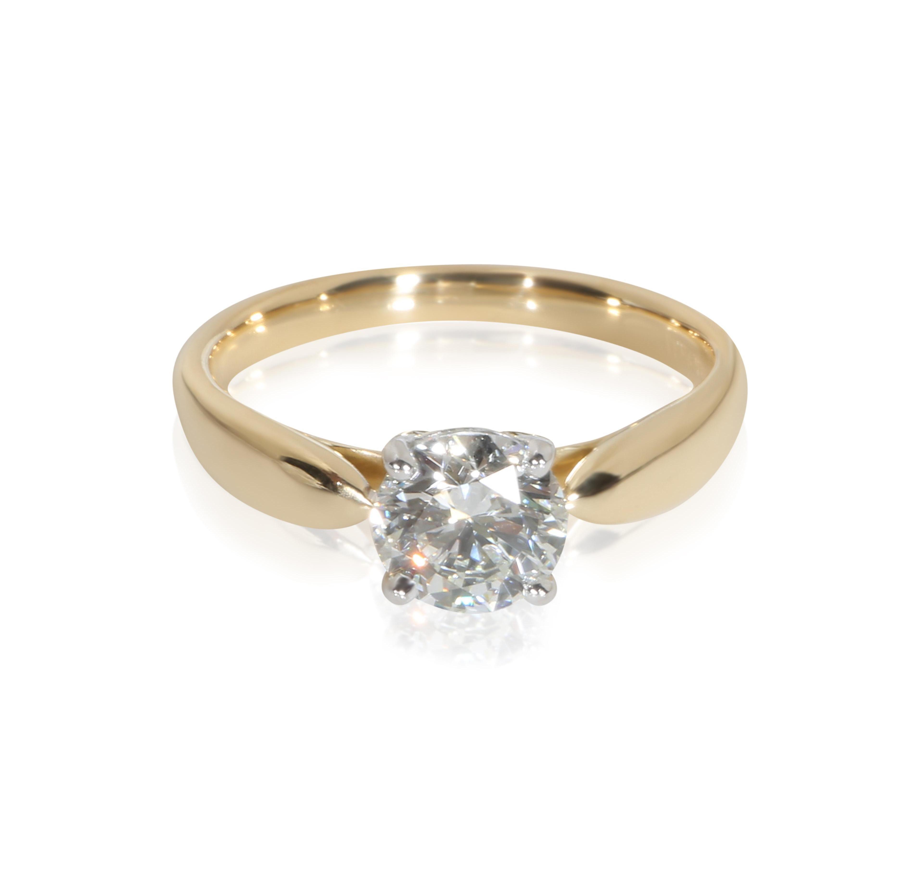 Pre-Owned Tiffany & Co Harmony Round Brilliant Diamond Ring (0.77 ct. t.w.) in 18k Yellow Gold/Platinum
