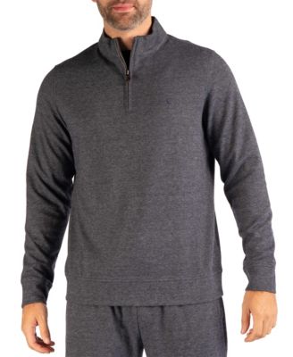 Men's Brushed Melange Twill Quarter-Zip Regular-Fit Sweater