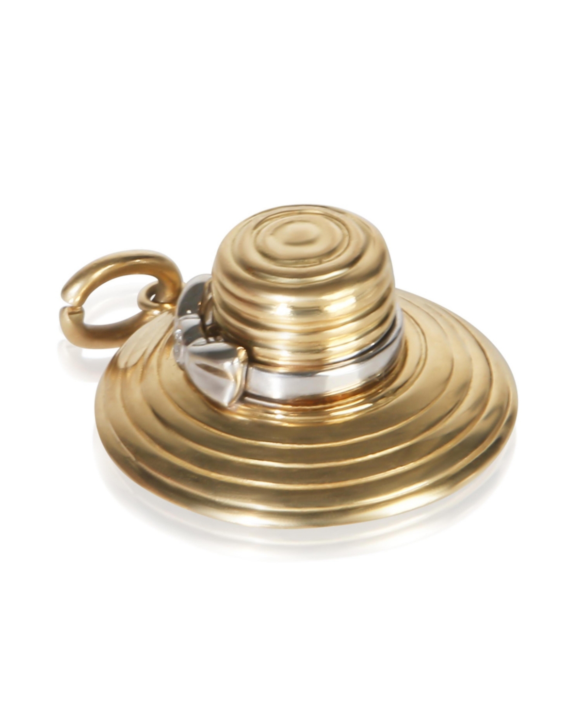 Pre-Owned Tiffany & Co White Gold and Yellow Gold Diamond Sunhat Charm - White gold/yellow gold