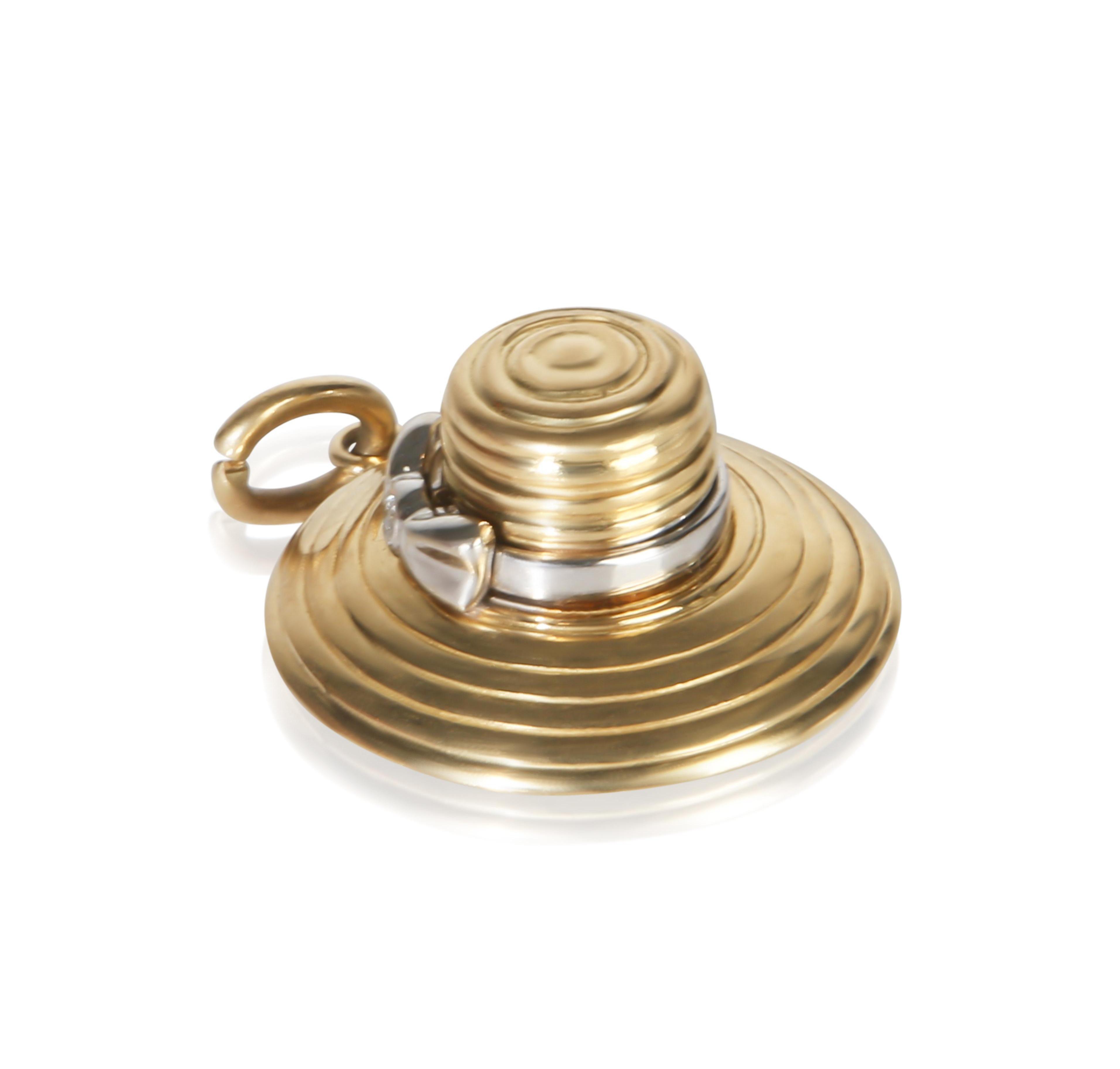 Pre-Owned Tiffany & Co White Gold and Yellow Gold Diamond Sunhat Charm