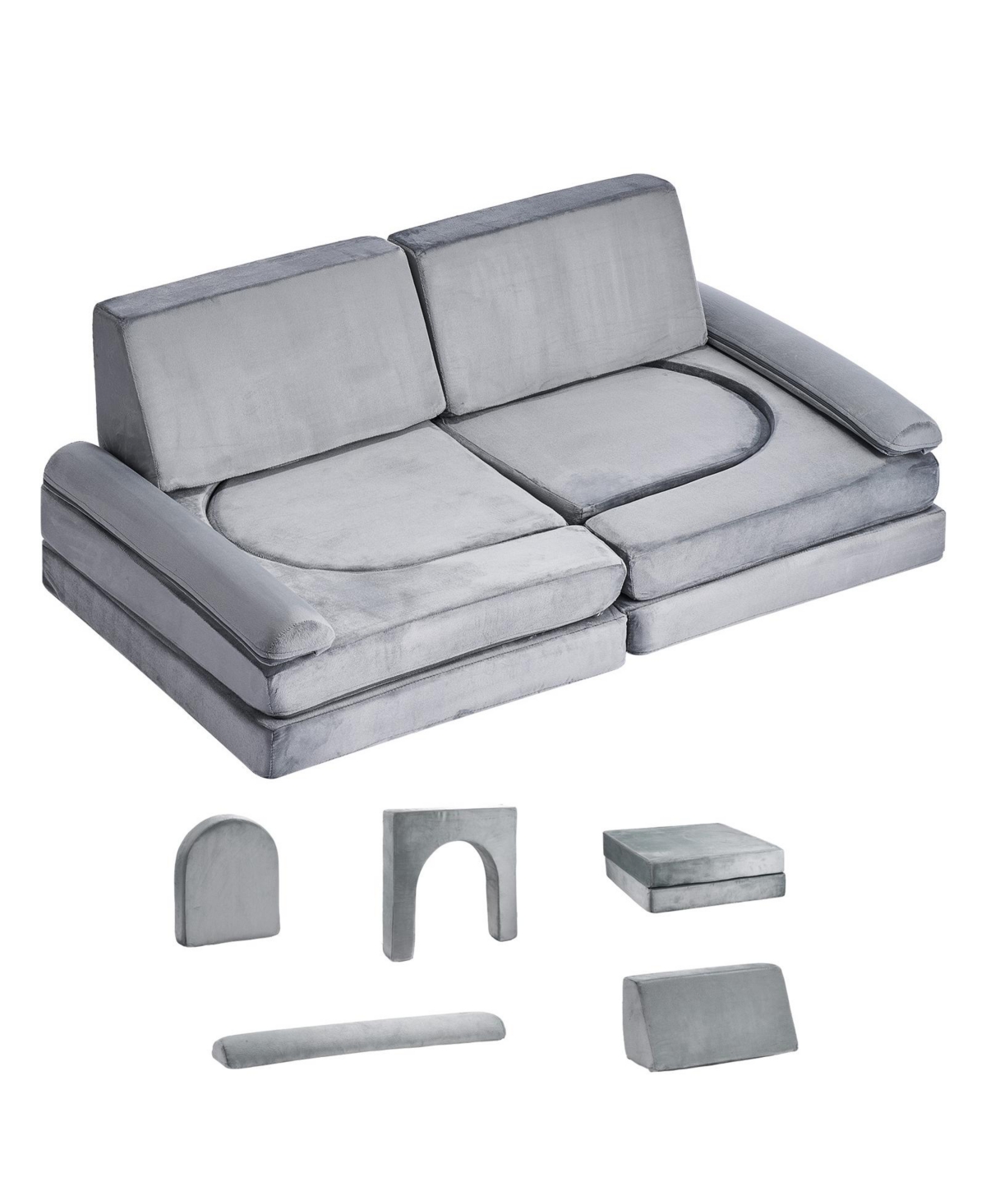 Gouun Ten Piece Modular Kids Play Couch for Ages 18 Months to 12 Years
