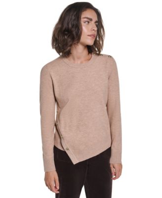 Women's Asymmetrical Long-Sleeve Crewneck Sweater