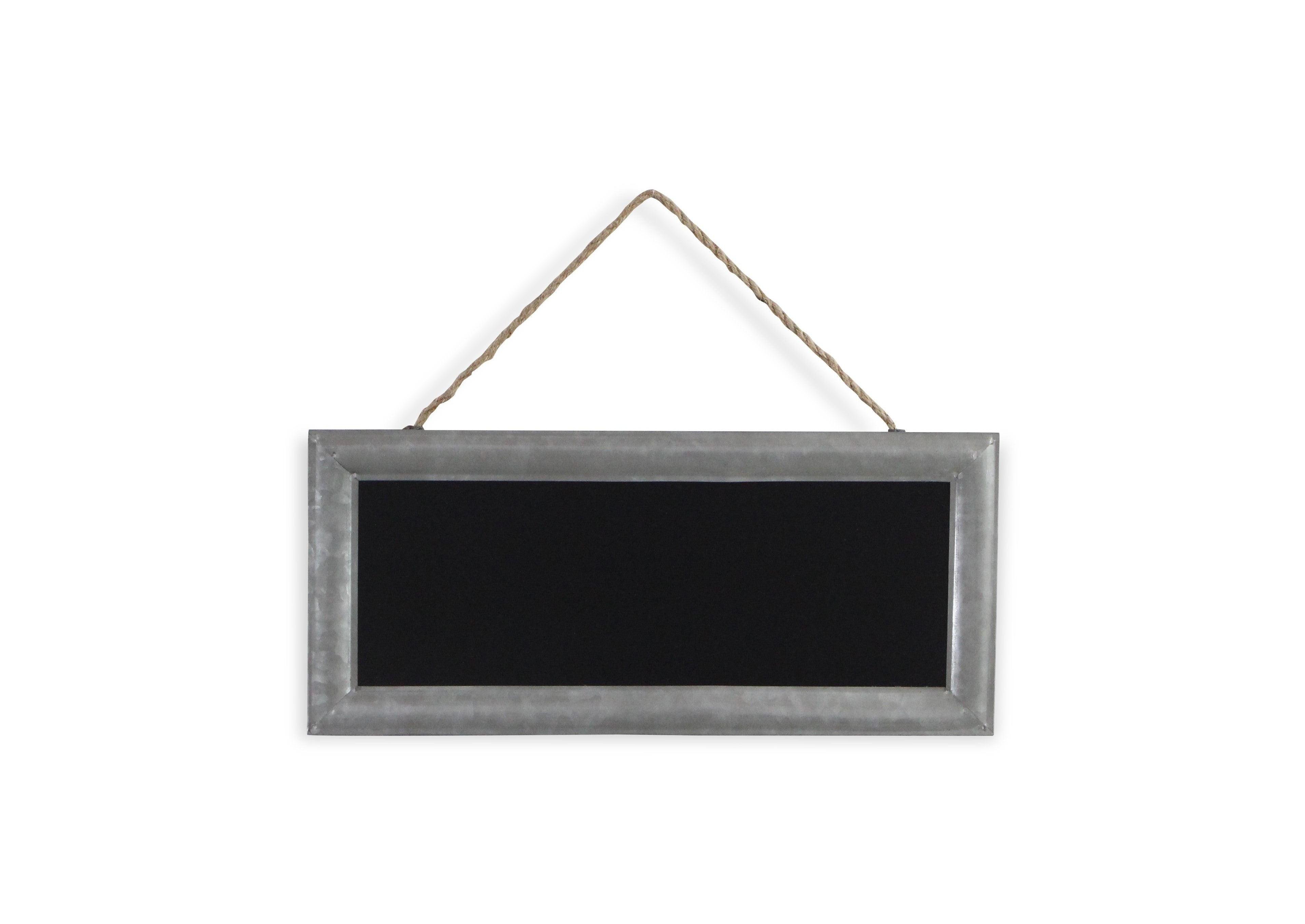 HomeRoots 10" X 22" Metal Hanging Chalkboard