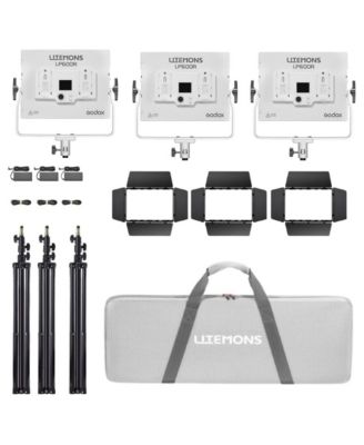 Litemons LP600R 60W RGB LED 3-Light Panel Kit for Photography