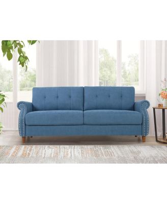 Transitional Button Tufted Loveseat Sofa with Nail head Trim