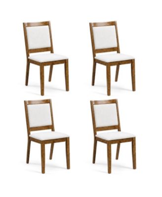 Set of 4 Upholstered Padded Backrest Kitchen Chairs