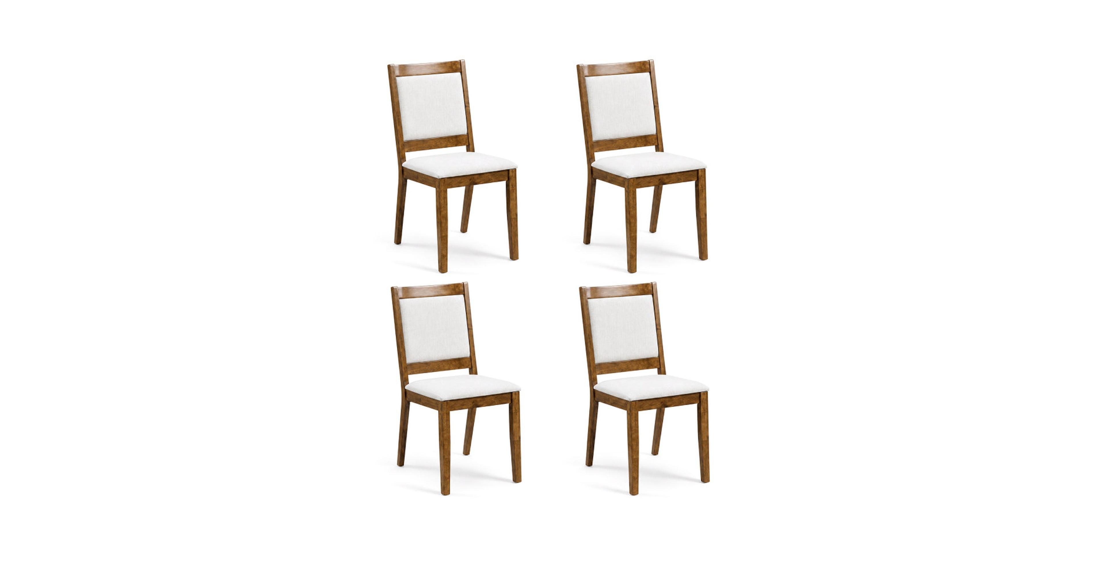 Gouun Set of 4 Upholstered Padded Backrest Kitchen Chairs
