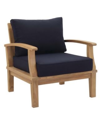 Marina Outdoor Teak Loveseat in Natural White