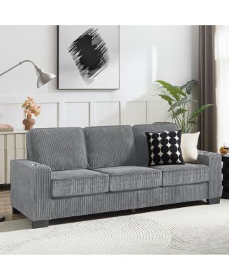 83.86" Modern Corduroy 3-Seater Sofa for Living Room