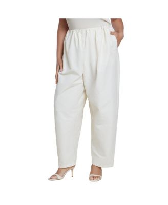 Plus Size High-Rise Straight-Leg Pull-On Pants