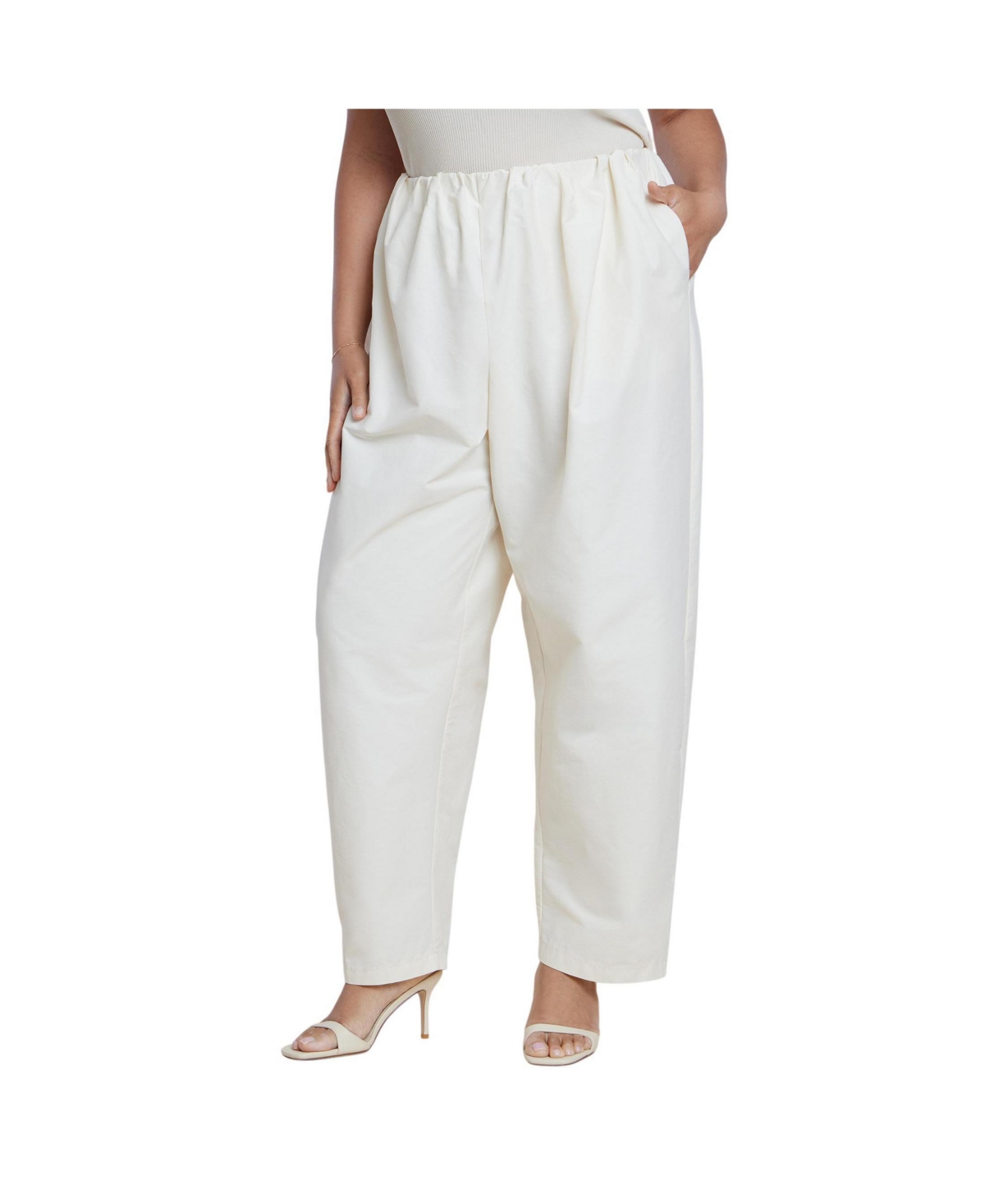Eloquii Plus High-Rise Straight-Leg Pull-On Pants