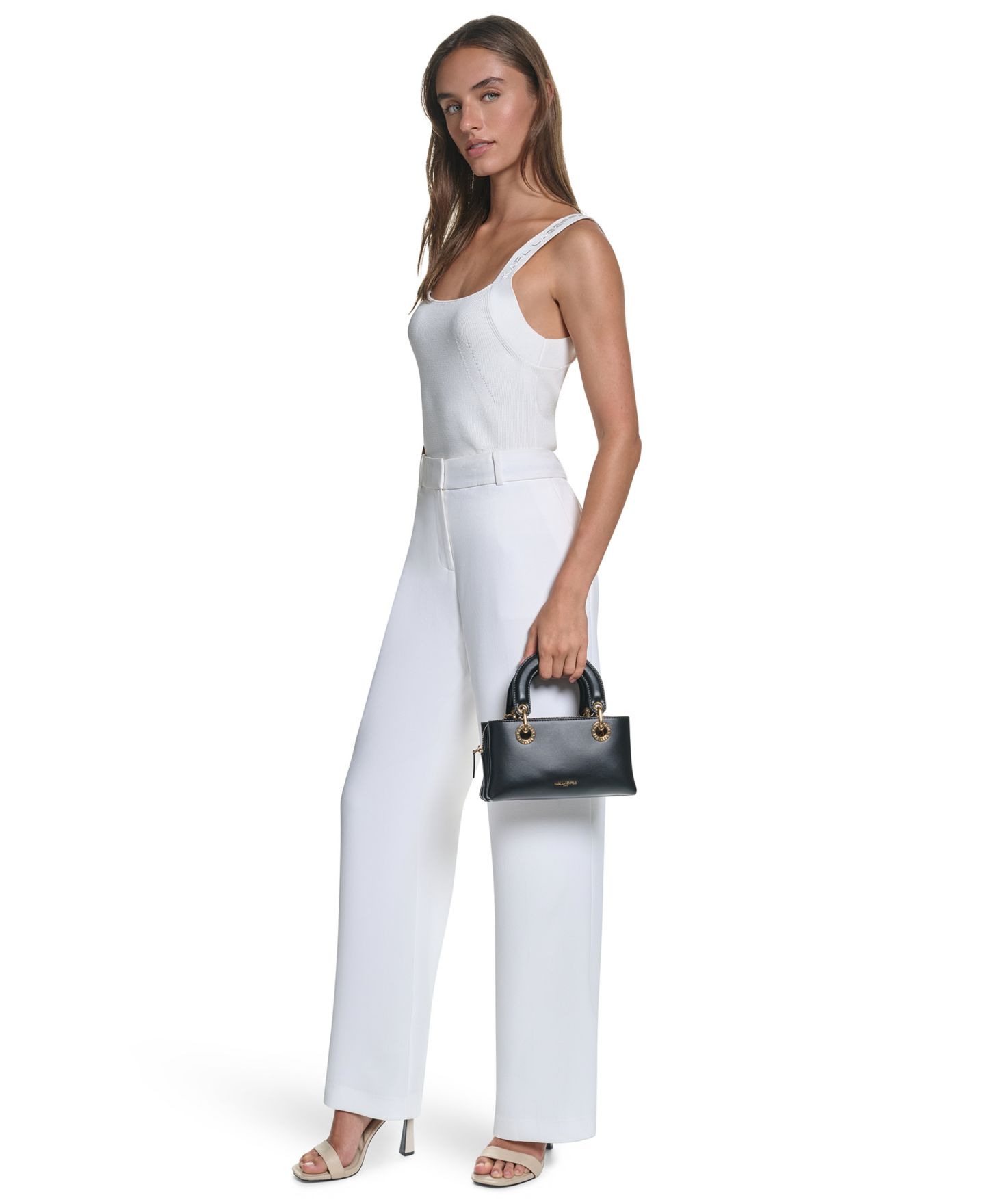 Женская сумка KARL LAGERFELD PARIS Benoite Small Shoulder Handbag, цвет: Чёрный / Золотой — фото 4