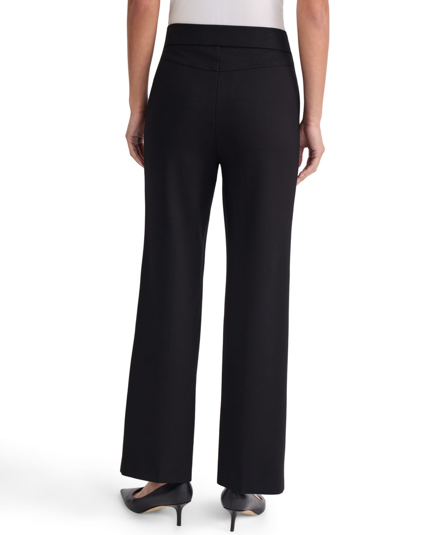 Женские брюки Jones New York Petite High-Rise Pull-On Straight, цвет: Чёрный — фото 3