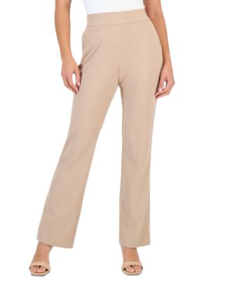 Petite Pull-On Straight-Leg Pants