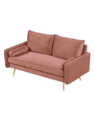 Modern Velvet 2-Seater Loveseat with Legs