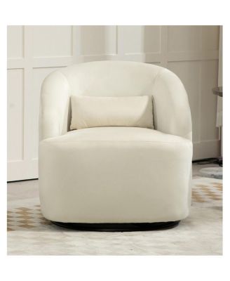 Velvet Swivel Barrel Accent Chair