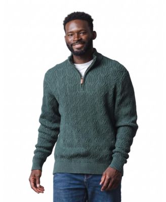 Men's Cable-Knit Half-Zip Mock-Neck Pullover
