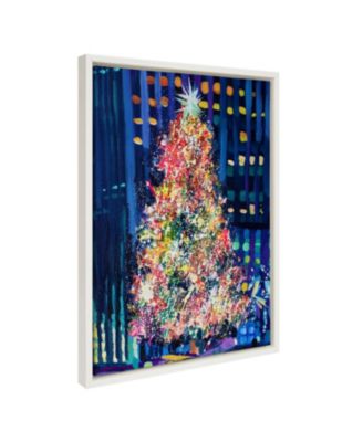 Sylvie Rockefeller Center Tree Framed Canvas by Rachel Christopoulos