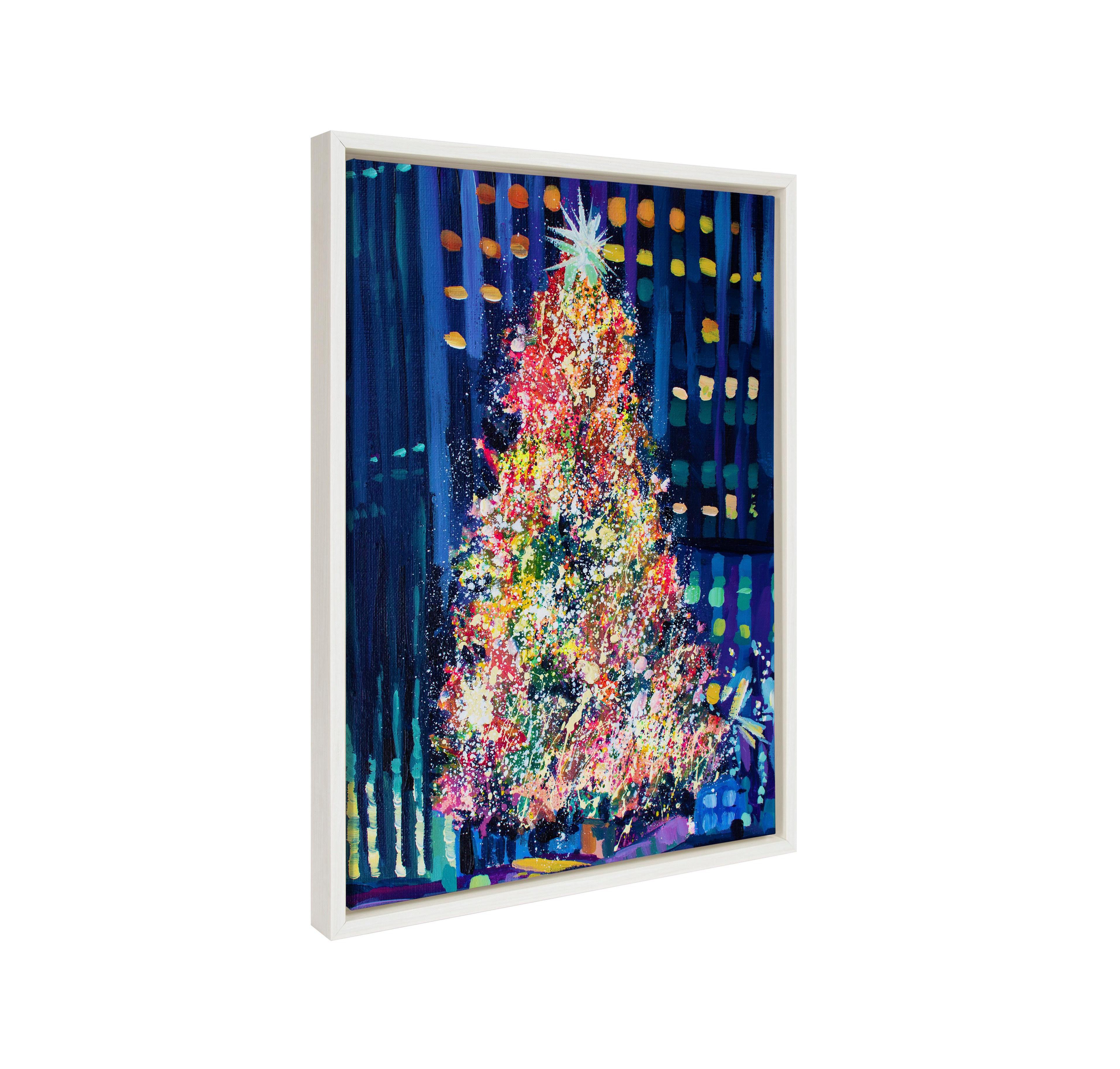 Kate and Laurel Sylvie Rockefeller Center Tree Framed Canvas by Rachel Christopoulos