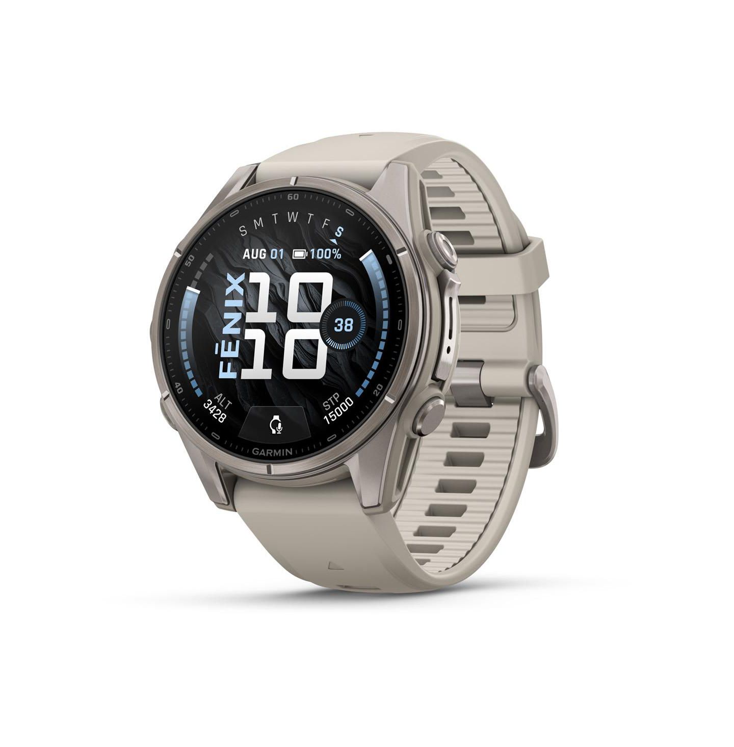 Мультиспортивные GPS-смарт-часы Garmin Fenix 9, 43 мм, силиконовый ремешок Fog Gray, цвет: Туманный серый — фото 1