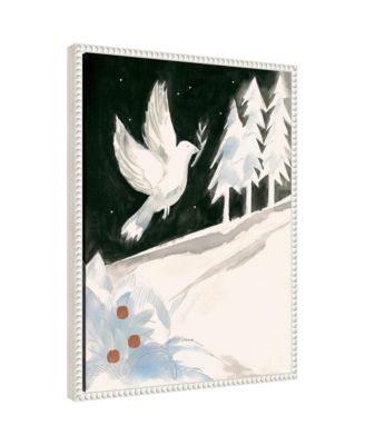 Sylvie Beaded Peace Dove Framed Canvas by Teju Reval