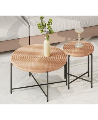 2-Piece Waterproof Coffee and End Table Set, Rustic Red Cedar