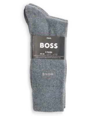 Men's Combed Cotton-Blend Crew Socks, 3-Pack