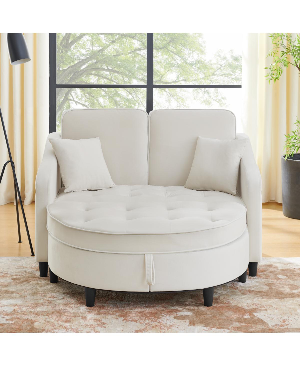 Streamdale Furniture Two-seater Sofa with Storage Footstool and Usb