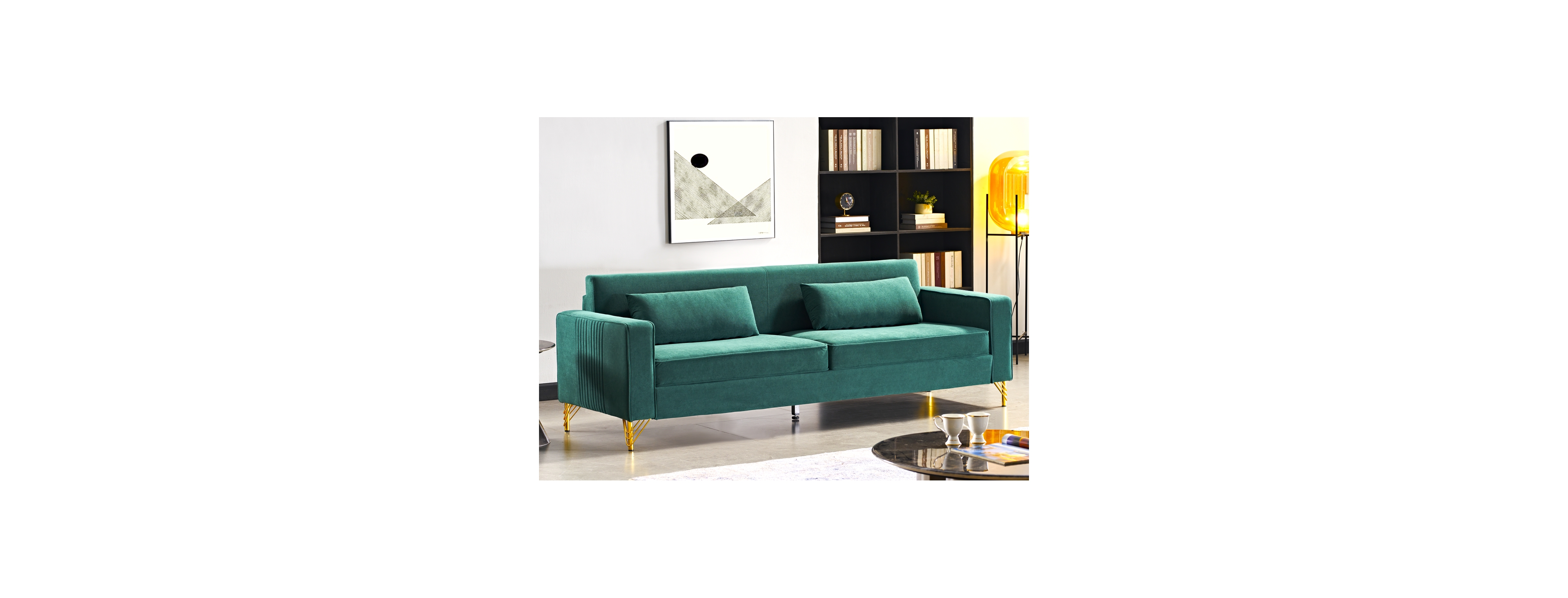 Streamdale Furniture Aesthetic 85.8" 3-Seater Velvet Sofa
