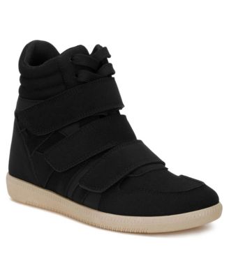 Womens Cozy Wedge Triple Strap High-Top Sneakers