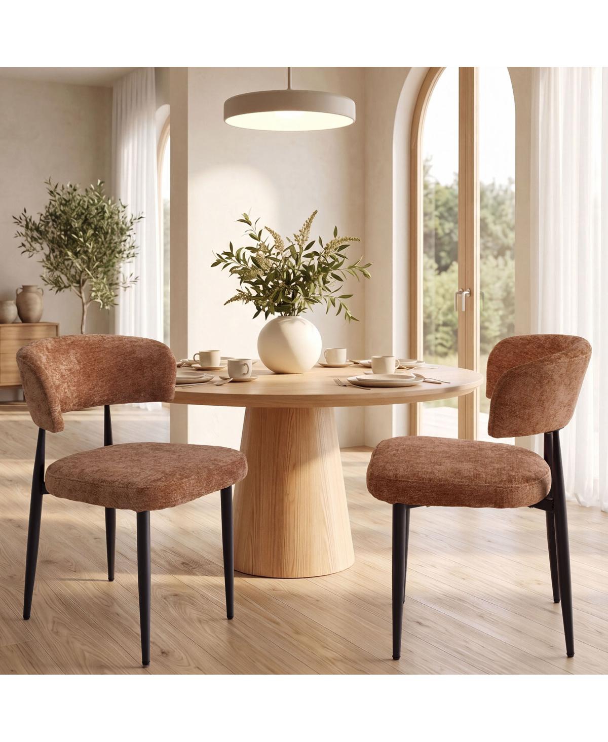 Streamdale Furniture Modern Chenille Dining Chairs, Set of 2
