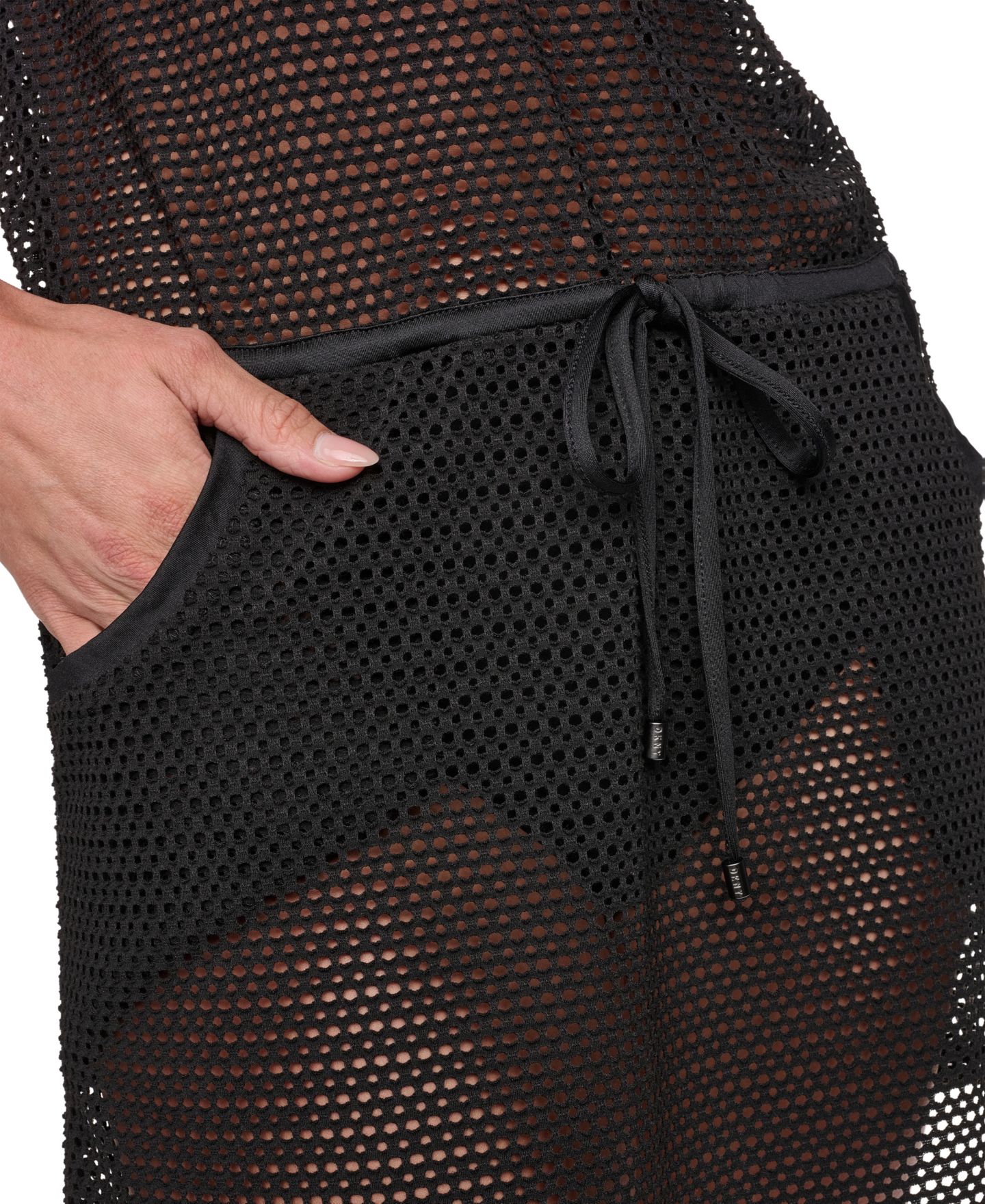 Пляжная накидка Tunic, сетка — DKNY, цвет: Чёрный — фото 7