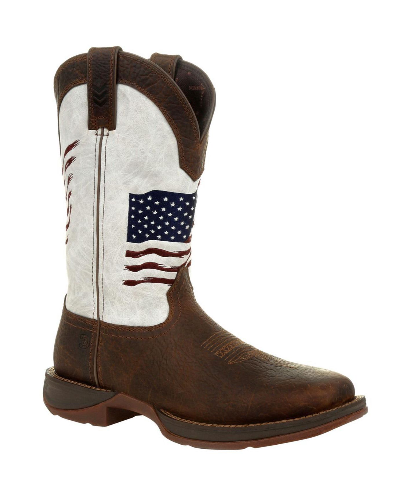Мужские ботинки Durango Rebel by Distressed Flag Embroidery Western Boot, цвет: Коричневый / Белый — фото 9