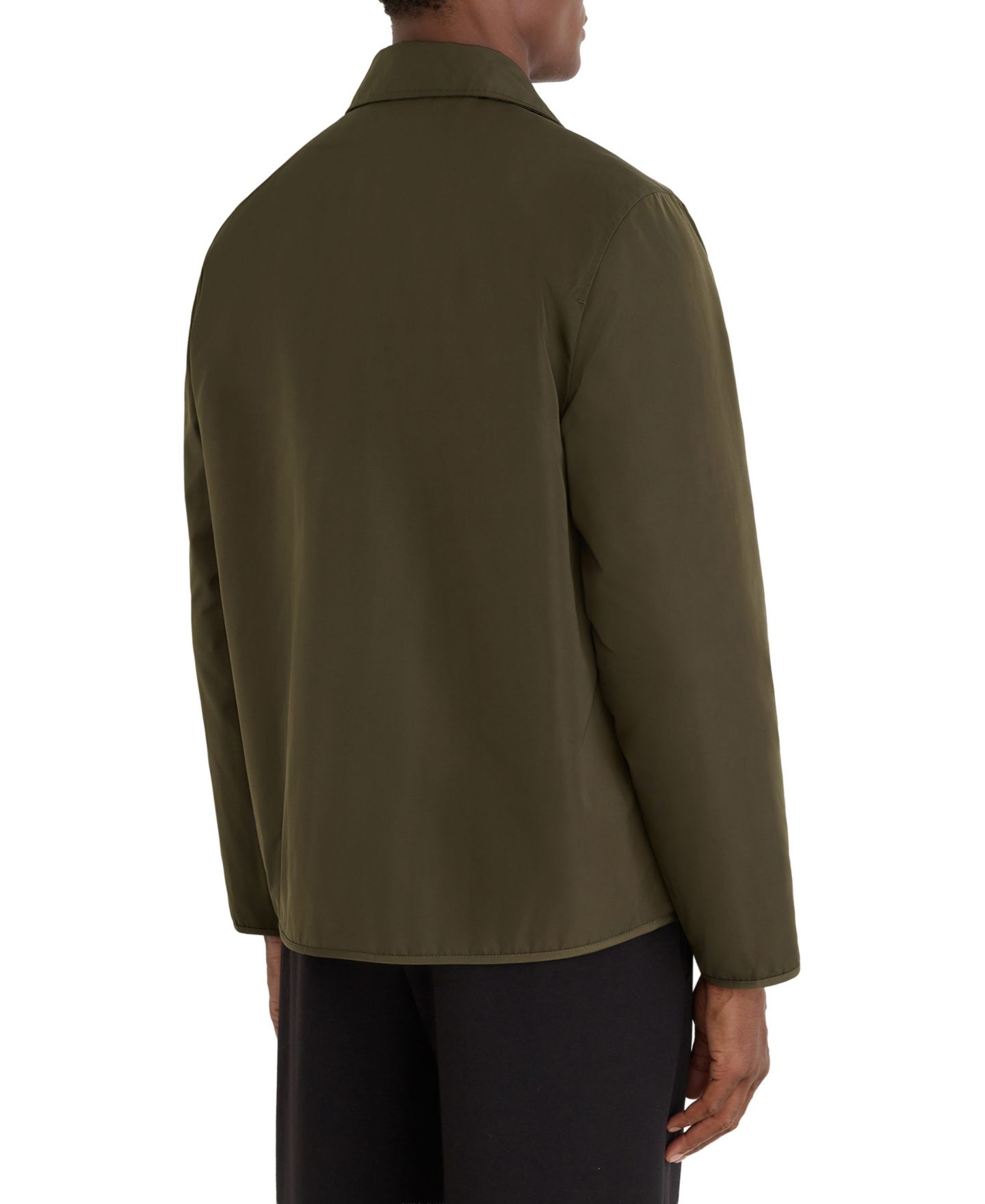Мужская рубашка REISS Long Sleeve Classic-Fit Overshirt, цвет: Тёмный зелёный — фото 2