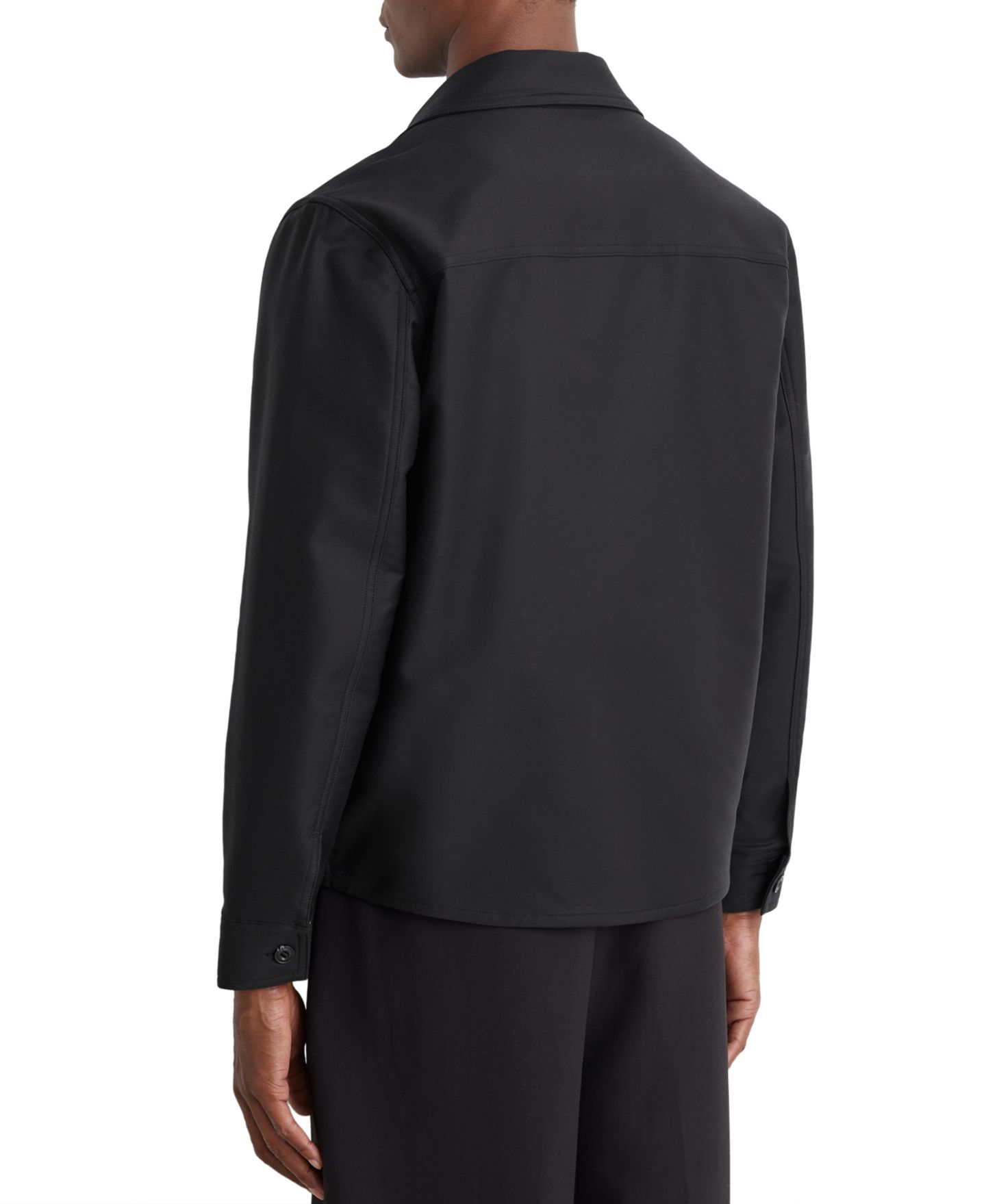 Мужская рубашка REISS Tracer Cotton-Blend Overshirt, цвет: Чёрный — фото 2