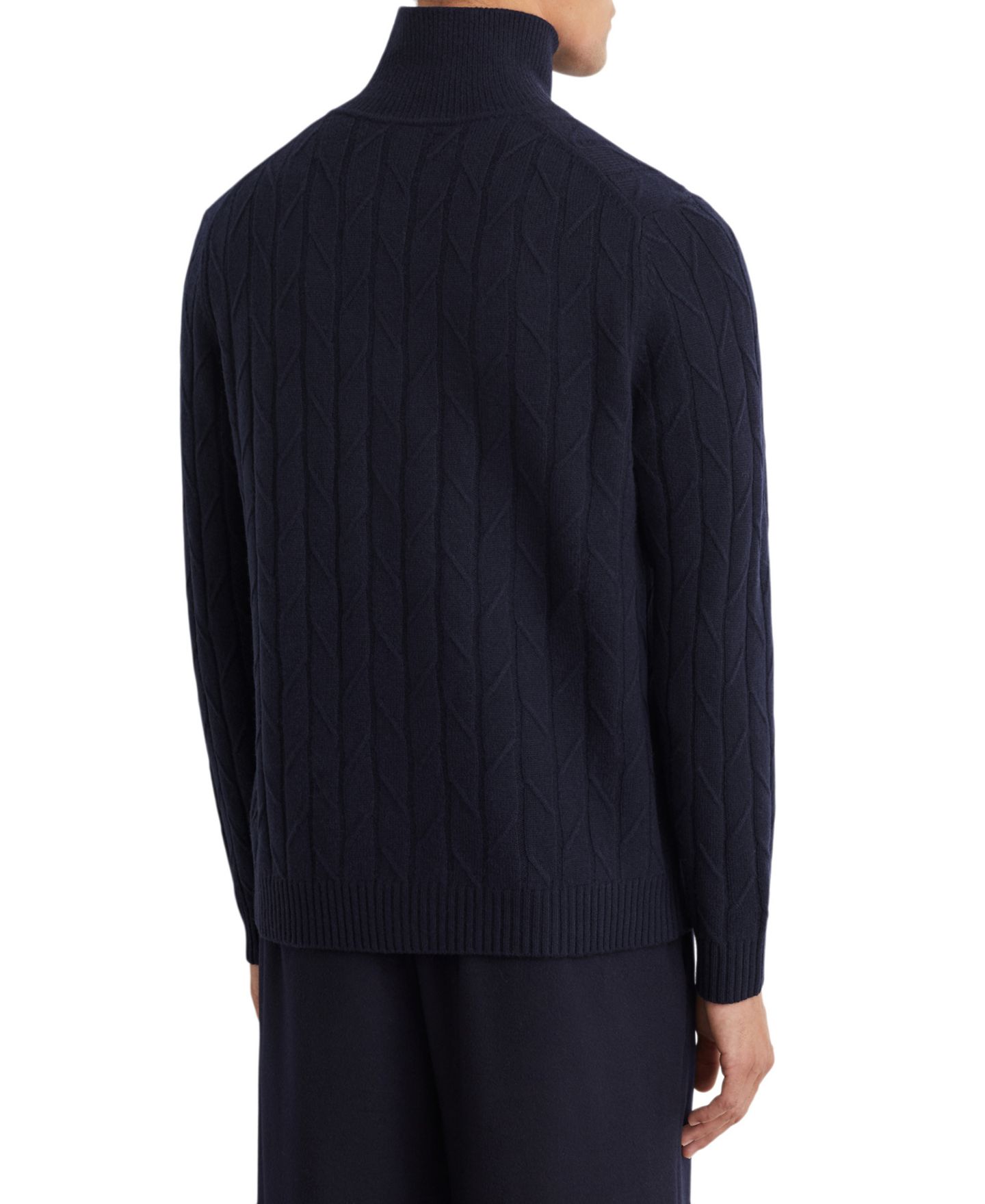 Мужской свитер REISS Farnham Cable-Knit Funnel-Neck Wool, цвет: Тёмно-синий — фото 2
