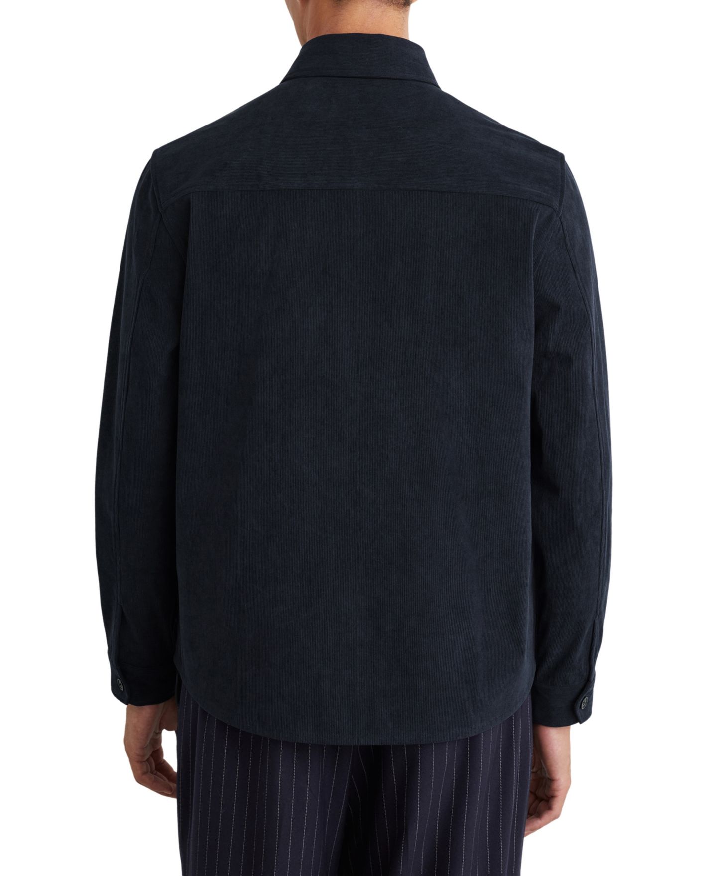 Мужская рубашка REISS Corduroy Long-Sleeve Classic-Fit Overshirt, цвет: Тёмно-синий — фото 2
